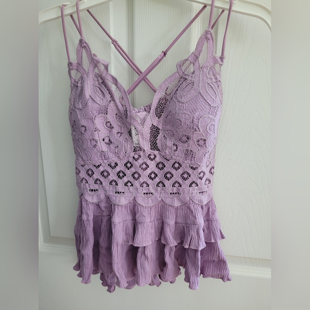 Zenana Outfitters Purple Lace Chemise